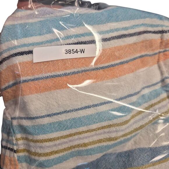 Briggs Women's White/Aqua/Orange Linen/Rayon Drawstring Shorts w Pockets - Picture 7 of 13